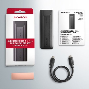 Корпус внешнего твердотельного накопителя M2 NVMe USB-C 3.2 GEN 2, алюминий