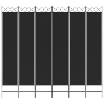 Экран vidaXL 6-панельный, черный, 240х220 см, ткань