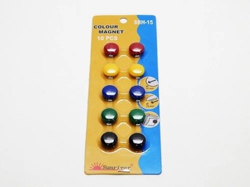 MAGNESY DO TABLIC SUCHOŚCIERALNYCH 10 SZTUK 15mm MIX KOLORÓW Argo x 5 opak