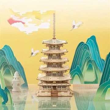 Деревянный пазл 3D Robotime Pagoda