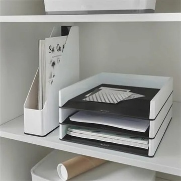 Полка для документов Leitz Wow A4, белая и черная, 2 шт.