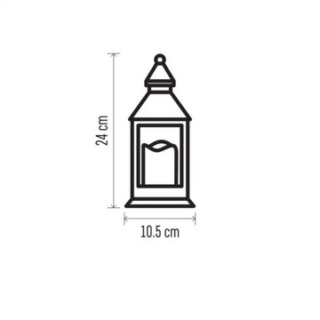 Lampion LED świeczka 24cm 3xAAA czarny timer czarny DCLV02 EMOS