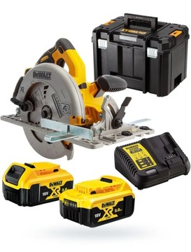 Циркулярная пила на аккумуляторе. 18 В DeWalt DCS572P2 2x5 Ач работает с рейкой