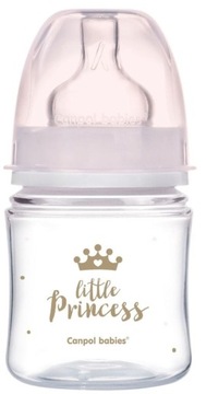 Butelka szeroka antykolkowa Canpol babies 120 ml ROYAL BABY różowa 35/233