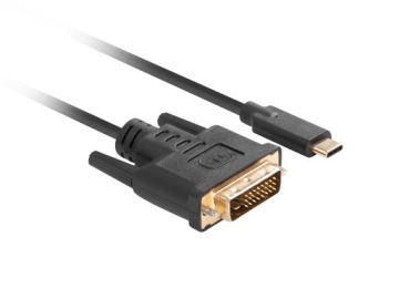 Кабель-переходник Lanberg USB-C(M) - DVI-D(24+1) 0,5м черный