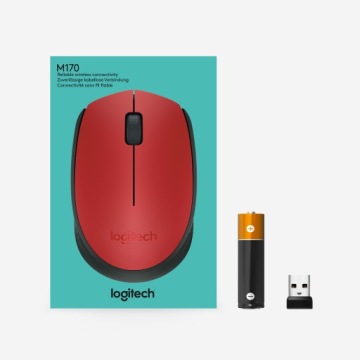 Беспроводная мышь Logitech USB M171 Red