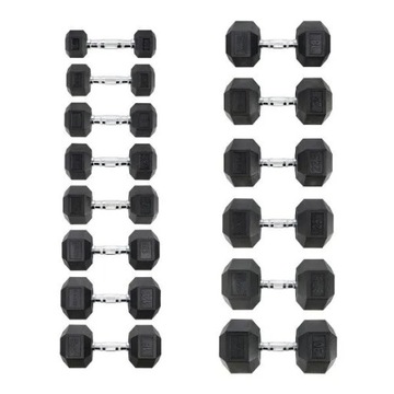 Гантель стальная прорезиненная Hex Pro 25 кг - HMS