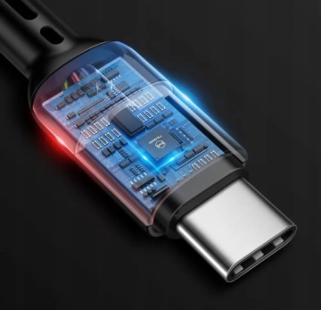 MCDODO USB-C ПРУЖИННЫЙ КАБЕЛЬ ДЛЯ БЫСТРОЙ ЗАРЯДКИ QC4 USB TYPE C LED 1,8M