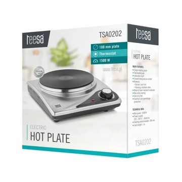 Kuchenka elektryczna przenośna pojedyncza 650°C 1500W Teesa