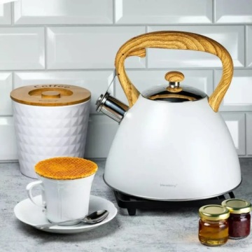 Традиционные стальные чайники Klausberg 3 L кремовые оттенки серого и серебра