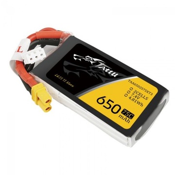 TATTU MOCNY AKUMULATOR BATERIA 650MAH 7.4V 75C 2S1P JST-XH KONEKTOR XT30