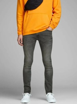 Jack&Jones Jeansy Liam Original 12109954 Szary Skinny Fit