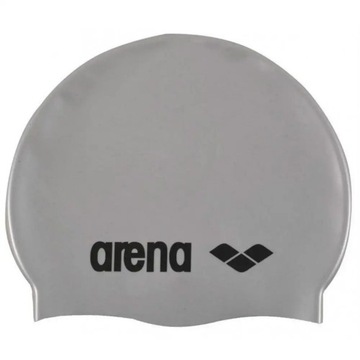 Шапочка для плавания Arena CLASSIC SILICONE СЕРЕБРЯНАЯ/ЧЕРНАЯ
