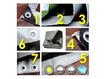 Gruba PLANDEKA 3x3 260g płachta mocna okrycie mrozoodporna wodoodporna UV++