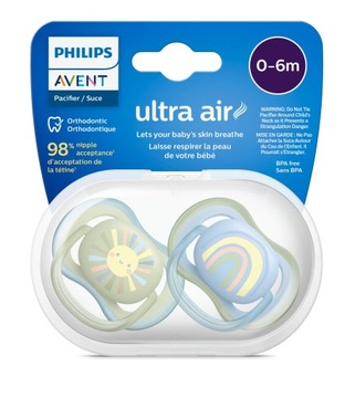Пустышка Avent Philips Ultra Air с декором для мальчика 0–6 лет