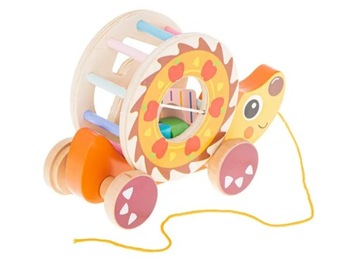 ДЕРЕВЯННАЯ СОРТИРОВКА НА СТРУНЕ МОБИЛЬНАЯ ИГРУШКА-ЕЖИ