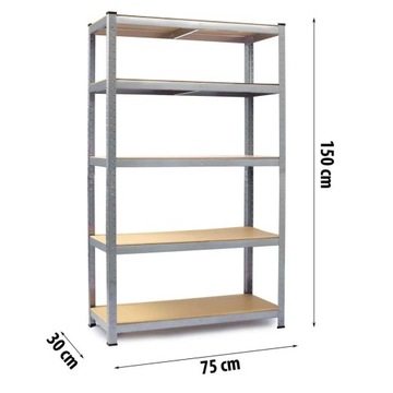 Полка складская металлическая 150 х 75 х 30 см Humberg 4840