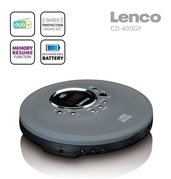 ПОРТАТИВНЫЙ CD/MP3-ПЛЕЕР LENCO CD-400GY