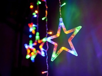 Светодиодные шторы-звезды 2,5м 138LED многоцветные
