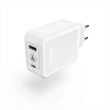 БЫСТРОЕ СЕТЕВОЕ ЗАРЯДНОЕ УСТРОЙСТВО HAMA Быстрая зарядка/подача питания +USB-A 42 ВАТТ
