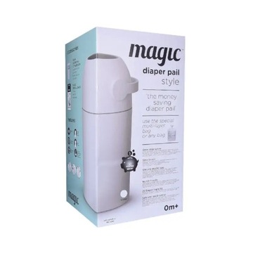 Magic Kosz na zużyte pieluchy - biały (na 25 pieluch) + worki