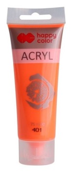 FARBY AKRYL 75ML HAPPY COLOR FLUO 401 POMARAŃCZOWY