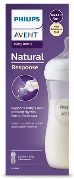 AVENT Set Natural Response Бутылочка 330мл 3м + соски для каши 6м + 2 шт