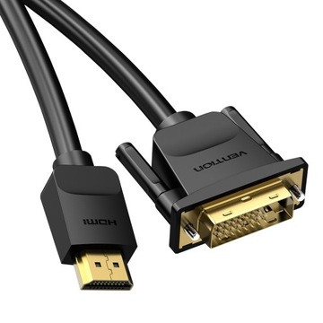 ДВУНАПРАВЛЕННЫЙ КАБЕЛЬ VENTION КАБЕЛЬ HDMI-DVI FULL HD ДЛЯ МОНИТОРА 1,5 М