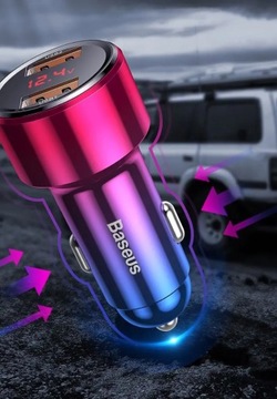 Автомобильное зарядное устройство USB type C Baseus 6000 мА