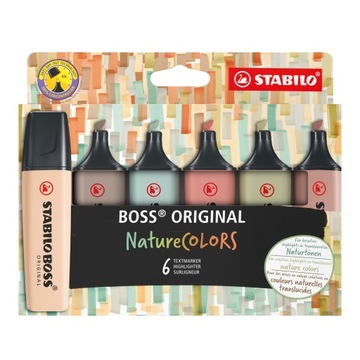 Хайлайтеры Stabilo Boss Original, набор NATURE COLORS, 6 шт.