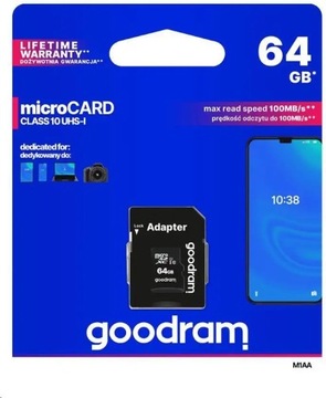 Карта памяти microSD 64 ГБ класса 10.