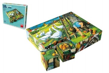 Диноблоки кубус На ферме деревянные 20 шт.