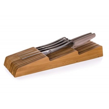 Органайзер для ящиков, Подставка для банкетных ножей, 22 см, натуральный бамбук
