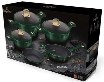 Набор алюминиевых кастрюль Berlinger Haus Emerald Metallic, 12 шт.
