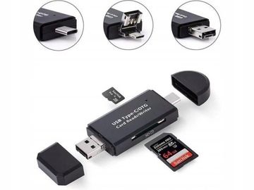 Устройство чтения карт SD Micro SD TF USB USB-C Micro USB 3 в 1