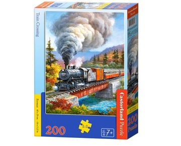 Пазл CASTORLAND 200 деталей Train Crossing - Поезд 7+