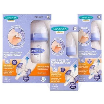 LANSINOH BUTELKI ZE SMOCZKIEM NaturalWave 2x 240ml