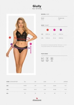 Комплект нижнего белья OBSESSIVE Giully L/XL