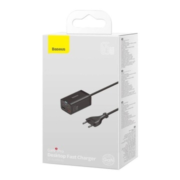 Зарядное устройство Baseus GaN3 Pro 2xUSB C 2xUSB 65 Вт PD QC4.0 AFC PPS Кабель C–C