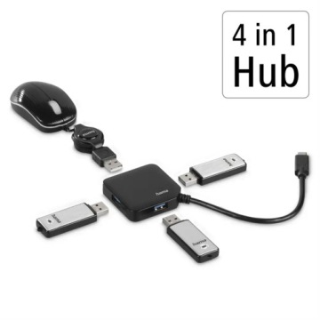 Концентратор USB-C 4xUSB-A 3.1 поколения 1 Hama