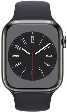 Apple Watch 8 GPS + Cellular 45mm grafit stal nierdzewna LTE zaplombowany