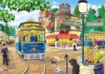 Пазл деревянный с фигурками - Викторианская улица, размер XL, 1010 деталей