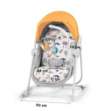 KINDERKRAFT - Шезлонг детский 5в1 НОЛА розовый/серый
