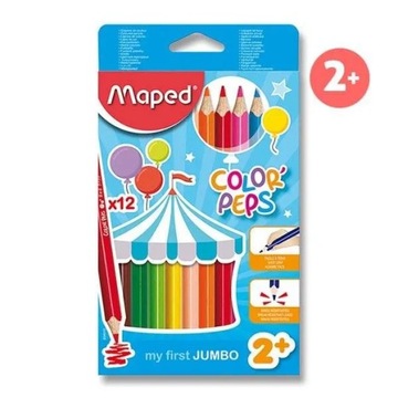 КАРАНДАШ MAPED JUMBO COLORPEPS, 12 цветов