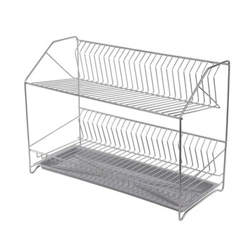 SUSZARKA DO NACZYŃ DWUPOZIOMOWA Z TACKĄ OCIEKACZ METALOWA 50CM