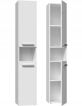 Шкаф для ванной комнаты Книжный шкаф с высокой стойкой 174x30x31 см Nel I Matt White