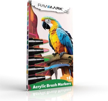 Маркеры-кисти акриловые, 18 цветов.