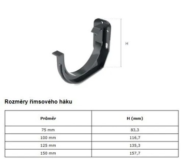 BRYZA Крючок для водосточного желоба ПВХ, полка/фасад Ø 100 мм, Коричневый RAL 8017