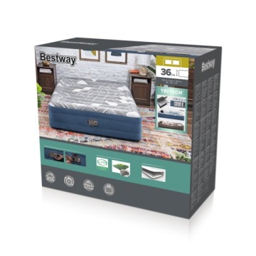 Удобный двухместный матрас Bestway Queen 203x152x36см со встроенным насосом 6712Y