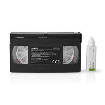 Nedis CLTP100BK VHS чистящая кассета для видеорегистраторов, жидкость 20 мл